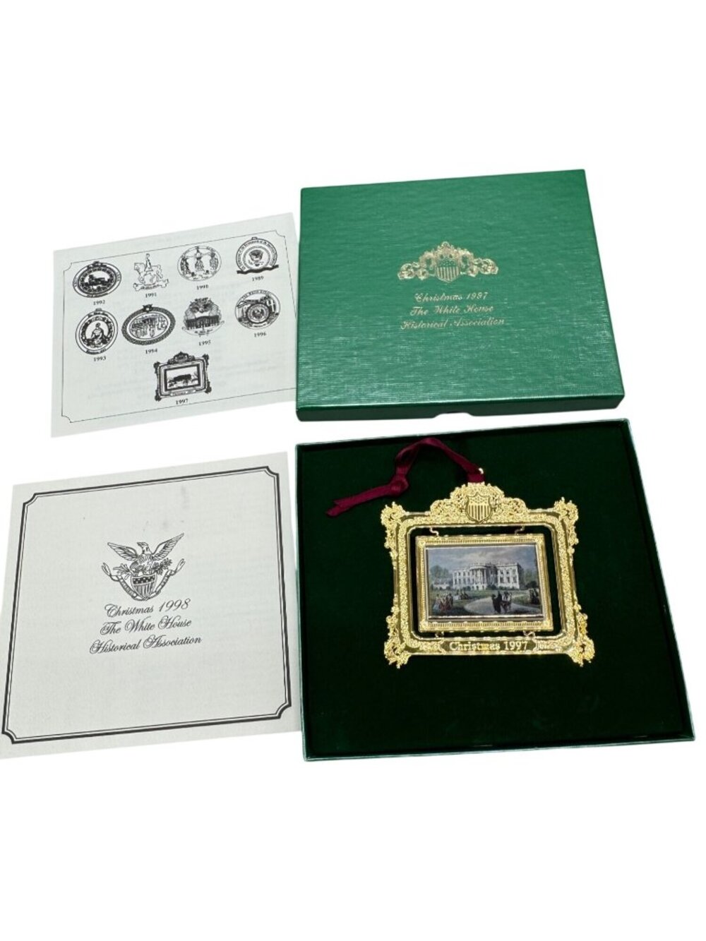1997 White House Historical Association Ornament Christmas Gold-Plated READ